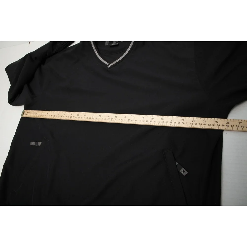 Nike Golf Jacket Mens Large Black Pullover V Neck Pockets Windshirt No Logo - Picture 9 of 13